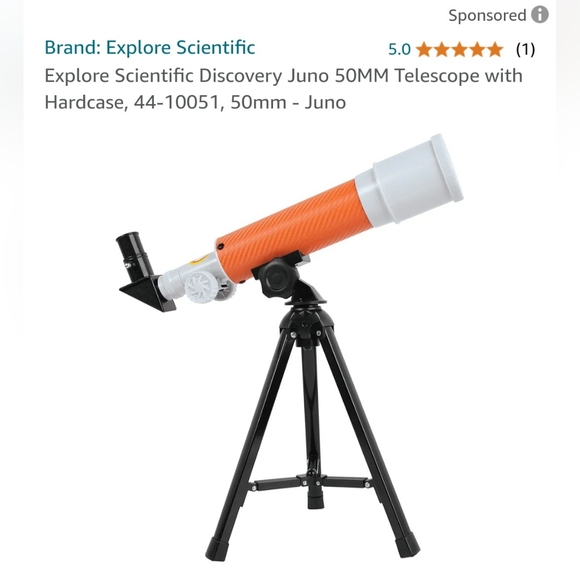 NEW IN BOX DISCOVERY JUNO 50 MM TELESCOPE Tabletop Refractor Telescope Set - Picture 2 of 8